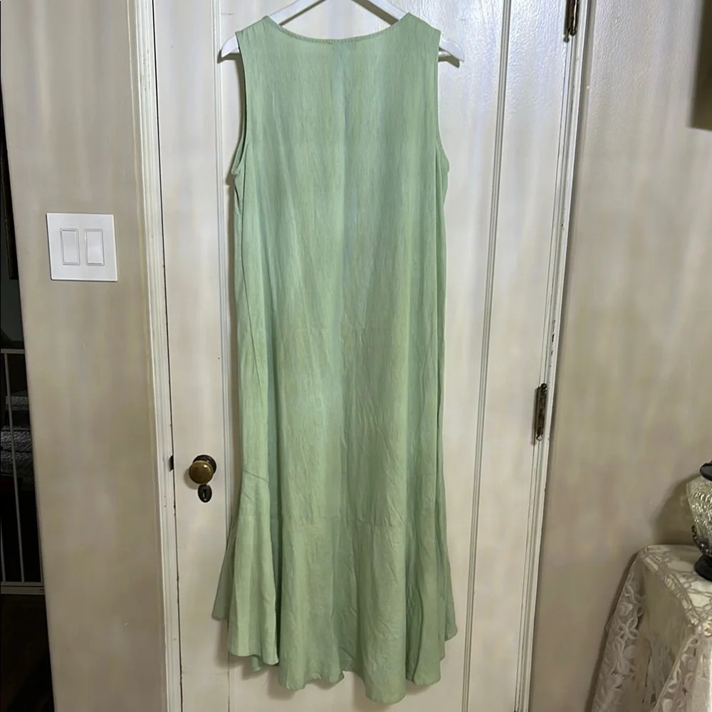 Cynthia Rowley Green Asymmetrical Scoop Neck Sundress - Picture 5 of 5